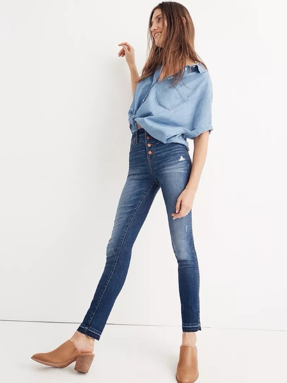 Madewell 10” High Rise Skinny Jeans Drop Hem